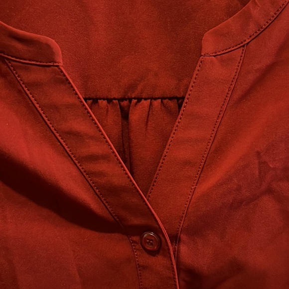 Denim & Co. d& co. Red Blouse with lace 2X - Picture 4 of 6